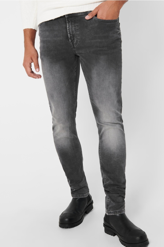 ONSLOOM SLIM ZIP SWEAT GREY ST 7103 22017103 Grey Denim